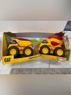 CAT Lightning Load Toy Dump Trucks Lights and Sounds New in Box